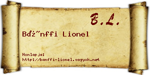Bánffi Lionel névjegykártya